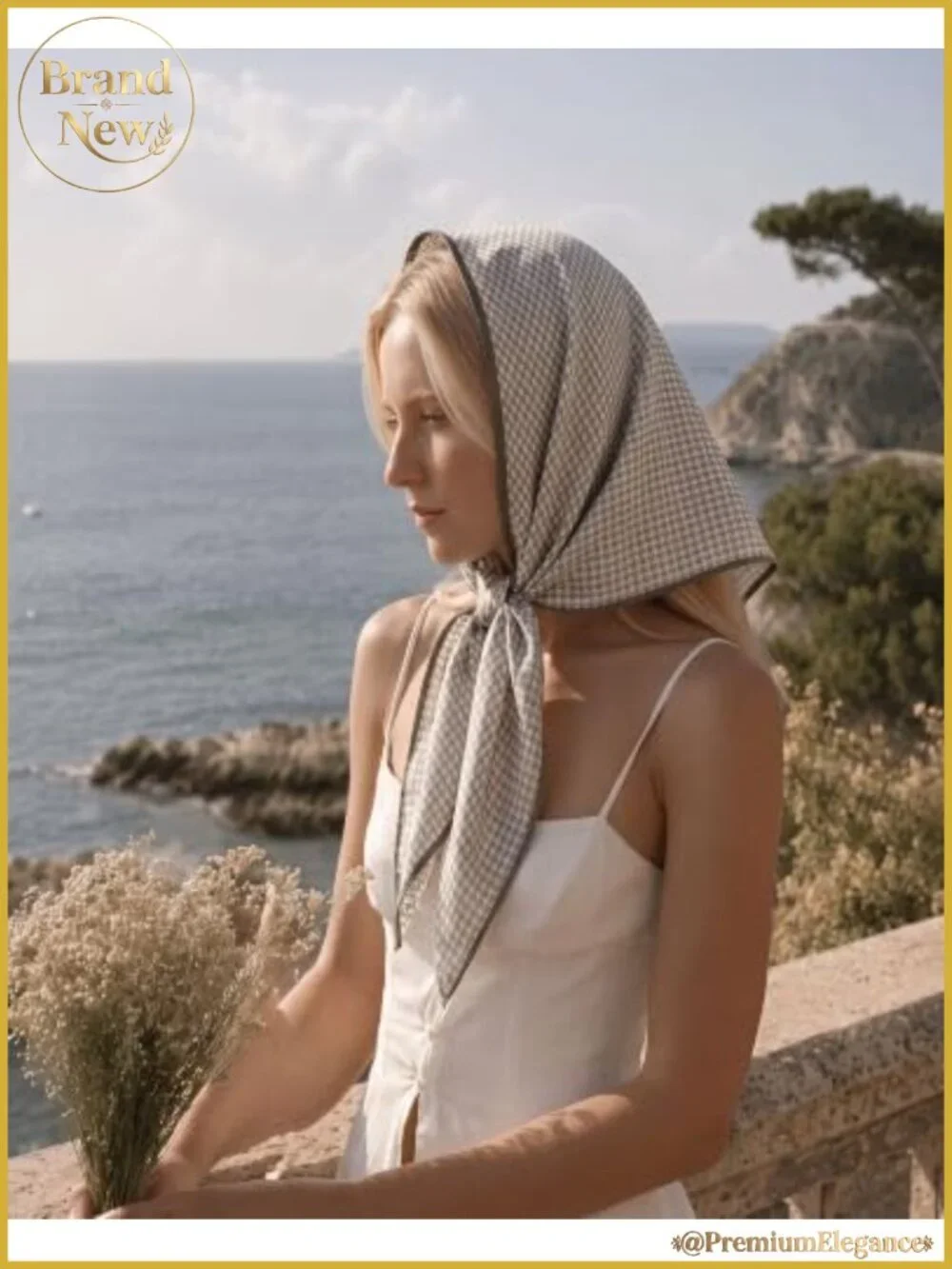 Herringbone Triangle Scarf Shawl Wrap Soft Cotton Feel Oversized
